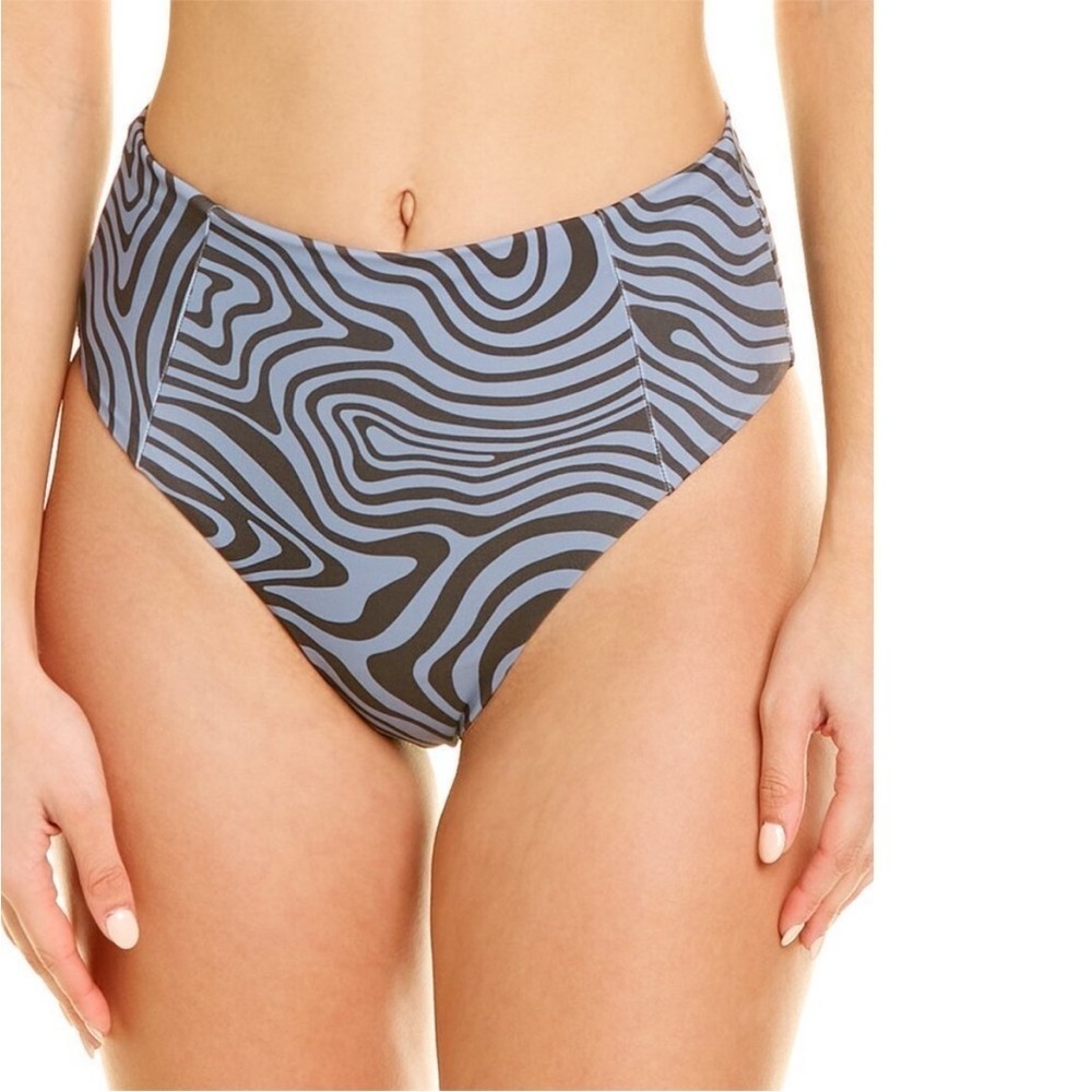 NWT Onia Ella Bikini Swim Bottom Marble Black Blue Sz XS